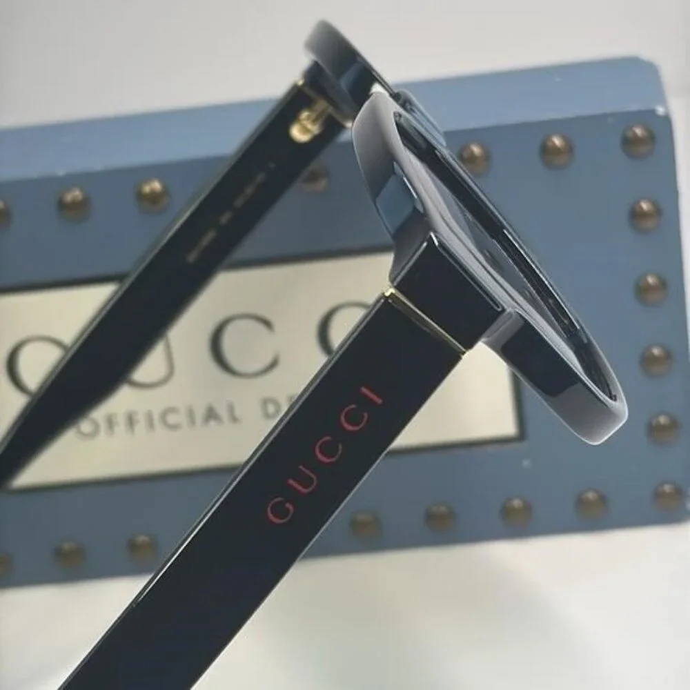 GUCCI GG1140SK-003 Unisex Classic Designer Sunglasses in Black & Gold/Brown 54mm